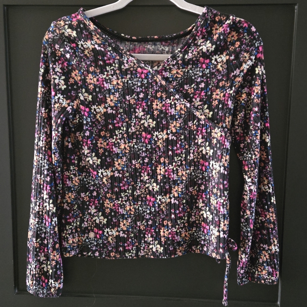 Justice Girls Floral Long Sleeve Top
